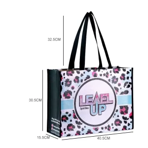 Sac de shopping en polypropylène laminé réutilisable de haute qualité avec logo personnalisé