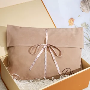Saco de presente de veludo de alta qualidade para extensões de cabelo, roupa e roupa interior, com fita, envelope de veludo personalizado
