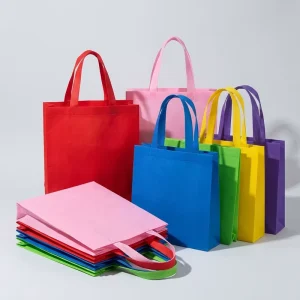 JIJID Custom Non Woven Shopping Tote Bag Reusable Eco Friendly Grocery Bag with Logo Foldable Promotional Gift Bag