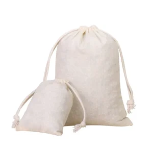 Bolsa de almacenamiento de algodón de gran capacidad, lona fina, con cordón, logotipo personalizable, impresión serigráfica, reciclable, regalo, artesanía, artículos de uso diario