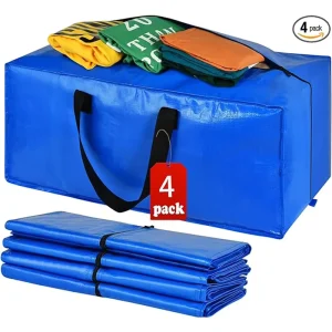 Large Capacity PP Foldable Packing Handheld Woven Bag for Moving Blanket Storage Bag Luggage Packaging Woven Laminated Bag