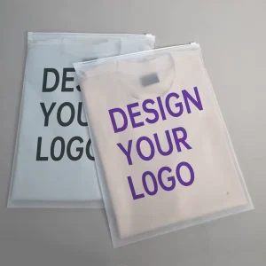 Túi zipper thương hiệu thời trang cao cấp CPE PE, in logo tùy chỉnh, túi đóng gói quần áo, túi zipper nhựa mờ