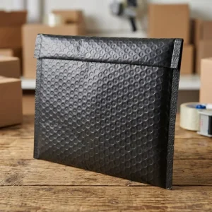 Matte schwarze Poly-Bubble-Mailer, selbstklebende Umschlagverpackung, gepolsterte Versandumschläge für Kurier- und Postversand