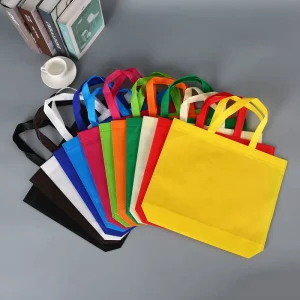 Saco Não Woven Multicolorido, Saco de Presente Reciclável Não Woven, Sacos de Compras de Tecido Não Woven Ecológicos com Logótipo Personalizado