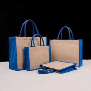 Sac de courses en jute naturel réutilisable, imperméable, avec lamination PE à l'intérieur, pour les demoiselles d'honneur