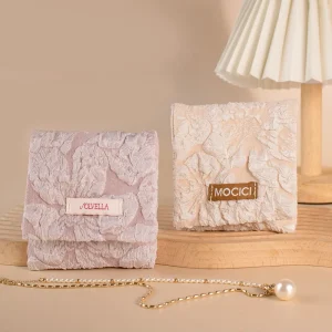 Nuovo stile borsa mini per gioielli in cotone organico tessuto a trama