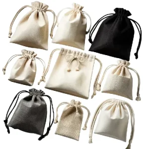 Baumwolltasche aus Bio-Baumwolle mit Kordelzug für die Aufbewahrung von Bohnen, Reis, Getreide, Schmuckgeschenktüten