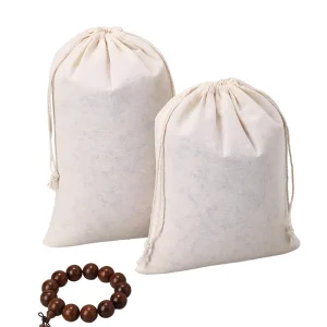 Bio-Baumwolle Zugbandtasche mit individuellem Logo, umweltfreundlich, recycelbar, Geschenk- und Bastelverpackung für den Einzelhandel und Werbezwecke