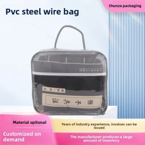 ถุงเก็บผ้าห่มซิป PVC พิมพ์ออฟเซตใส 4 ชิ้น กันฝุ่น พกพาสะดวก