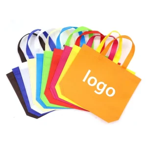 Bolsa de tela no tejida reciclada multicolor para regalos de fiesta, bocadillos y juguetes