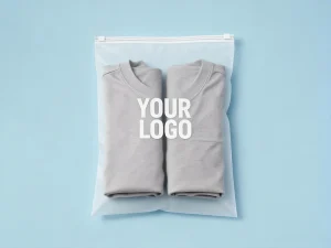 Personalisierte Logo Kleidungsverpackungsbeutel wasserdicht mit sicherem Reißverschluss