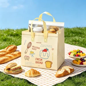 Saco Térmico Isolado Não Tecido para Entrega de Alimentos, Cooler Térmico para Caixa de Presente de Pastelaria, Embalagem para Comida para Levar