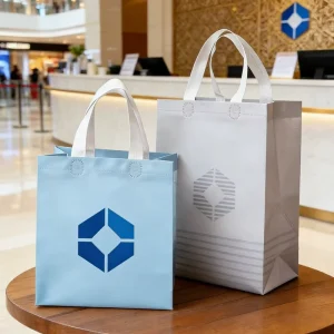 Venta directa de productos, bolsas no tejidas de Navidad, bolsas de regalo en stock, bolsa no tejida colorida