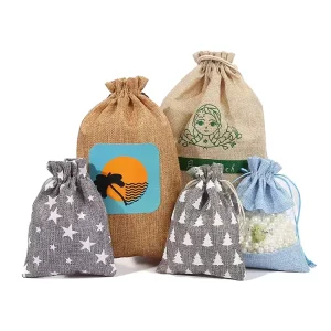 Borse promozionali personalizzate in juta 7X9 9X12 10X14 10X15 13X18 15X20 cm, borsa con cordoncino, sacchetto regalo