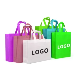 Saco Reutilizável Personalizado com Logotipo Impresso, Saco Não Tecido para Compras em Supermercado com Alça de Comprimento Manual, Impressão em Serigrafia Digital