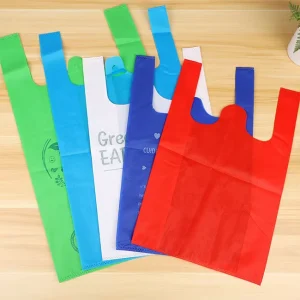 Sacs promotionnels en PP non tissé, sacs en polypropylène non tissés, sacs de shopping en t-shirt non tissés