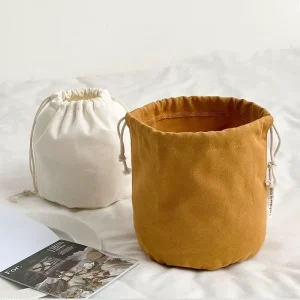 Recycelbare Baumwoll-Zugbeutel mit individuellem Logo Rundboden Geschenk- & Bastelverpackung für Textilprodukte