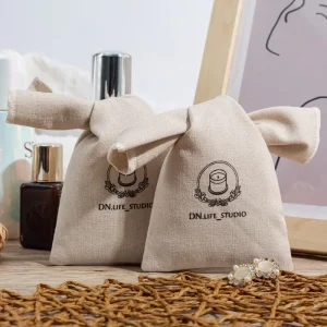 Recycelbare Baumwoll-Leinen-Zugbeutel mit individuellem Logo für Hochzeits- und Partygeschenke