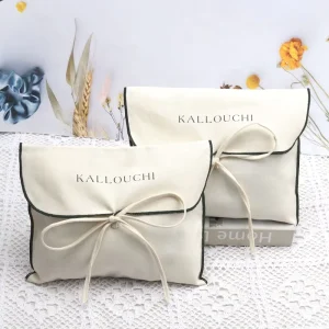 Recycelbare natürliche Baumwoll-Twill-Umschlagverpackungstasche für Handtaschen, Luxus, individuell bedruckte Baumwoll-Taschen