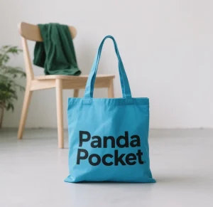 Borsa tote in tela riciclata con logo stampato personalizzato, dimensione extra large, manico lungo