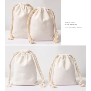Recycelte Baumwoll-Canvas-Tasche Kleine Zugbeutel Staubdichte Aufbewahrung Umweltfreundliche Verpackung Stoff-Canvas-Zugbeutel