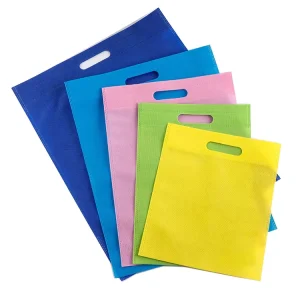 Saco de Presente Personalizado com Logotipo Ecológico, Reutilizável, Portátil, Multi-Cor, Sacos de Compras Não Tecidos com Corte em D