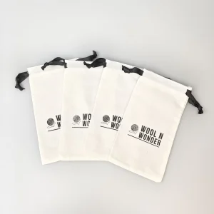 Bolsa de Algodón Blanca Reciclada con Cuerda para Regalos, Bolsa de Polvo para Joyería con Logo de Marca Personalizado