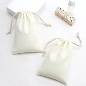 Wiederverwendbarer Baumwoll-Leinen-Zugbeutel Tragetasche für Kosmetik Geschenk Staubbeutel Valentinstag Schmuckverpackung