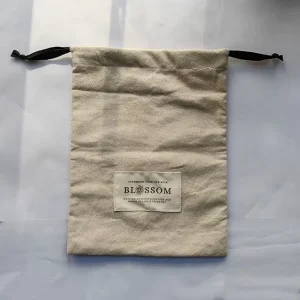 Reusable Drawstring Cotton Bags Packaging Cloth Textile Packaging Linen Pouch With Custom Logo
