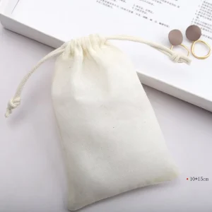 Wiederverwendbare Dünne Baumwoll-Zugband-Tee-Aromatherapie-Kerzenverpackung Zugbandbeutel Geschenkespeicher Muslinbeutel