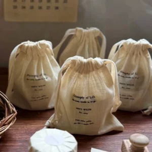 Borsa in cotone ecologica con logo stampato a schermo, MOQ ridotto, resistente e durevole per confezioni regalo e stoccaggio quotidiano
