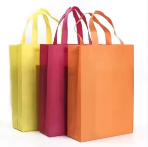 Juego de bolsas de compras reutilizables de tela no tejida ecológicas con impresión serigráfica para uso industrial artesanal en supermercados