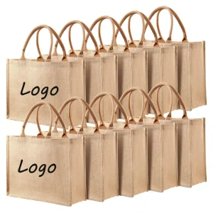 Sac en jute pour shopping, sac-cadeau en jute pour anniversaire, sac en jute réutilisable pour publicité