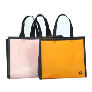 Sac fourre-tout non tissé personnalisé, imprimé avec logo, design simple, durable, étanche, de haute qualité, recyclable pour femmes
