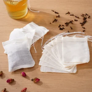 Piccole borse regalo in cotone muslin con cordoncino, sacchetti traspiranti per gioielli