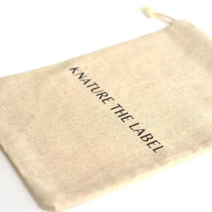 Petit sac de rangement en toile de coton couleur naturelle avec cordon de serrage, sac en jute en lin