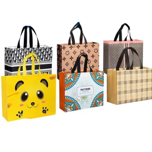 Tas Belanja Non-Woven Ramah Lingkungan dengan Ikatan Panas, Desain Kustom Logo Cetak Sablon Supermarket