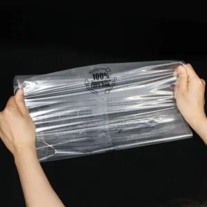 Bolsas de plástico para regalos pequeñas con logo personalizado, embalaje de ropa, bolsa de tote plana de plástico con cremallera