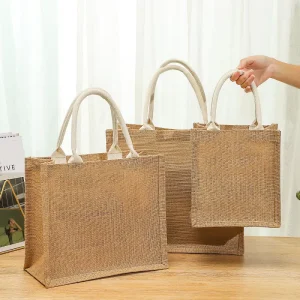 Sac en jute simple, sac de conférence en jute, sacs en jute imprimés personnalisés
