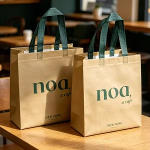 Sac de courses réutilisable en tissu non tissé composite PP laminé imperméable et écologique pour café et magasin