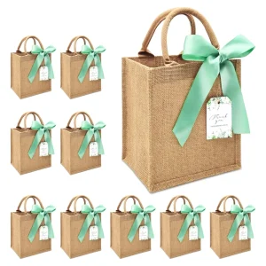 Sacs cadeaux en jute personnalisés, réutilisables, pour mariage, plage, demoiselles d'honneur, souvenirs pour invités