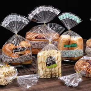 Borsa per pane completamente trasparente, 100 pezzi, borsa per pane 8x4x18 pollici