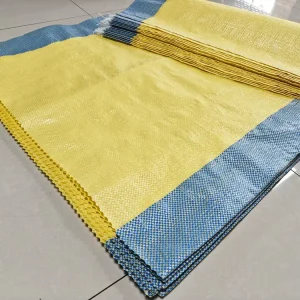 Borsa per imballaggio di farina di mais in PP tessuto, 10kg 25kg 50kg, sacchetti in polipropilene laminati con strisce colorate