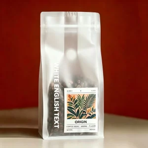 Benutzerdefinierte Druckwiederverwendbare 12 Unzen 250g 5lb Matt Transparent Mattierte Flachboden-Kaffeebohnentüten mit Ventil und Reißverschluss