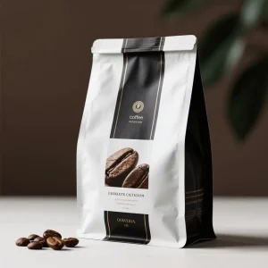 Individuell bedruckte Kaffeeverpackung 250 g 500 g 1 kg Flachboden Kaffeetüte mit Ventil und Reißverschluss
