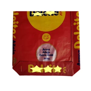 Saco Woven de PP para Embalagem de Sementes de Milho Arroz Ração 25kg 50kg 100kg