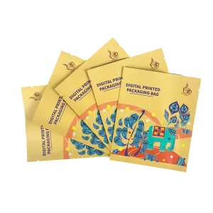 Sacs en plastique noir en aluminium scellés sur trois côtés, impression numérique personnalisée en petites quantités, avec votre propre logo