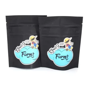 Benutzerdefinierte Druckreißverschluss wiederverwendbare kleine schwarze weiche Aluminiumfolie Kunststoff Standbeutel Kinder Anti 3,5 g Polyesterfolie mit Logo