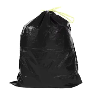 30 stuks waarde pakket PE trekkoord composteerbare plastic vuilniszakken, 13 gallon aannemerskwaliteit afvalzakken voor zwaar puin