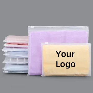 30 sacs en polyéthylène recyclés, sacs de conditionnement de vêtements personnalisés, sac en polyéthylène zippé givré 100 % recyclé pour vêtements
